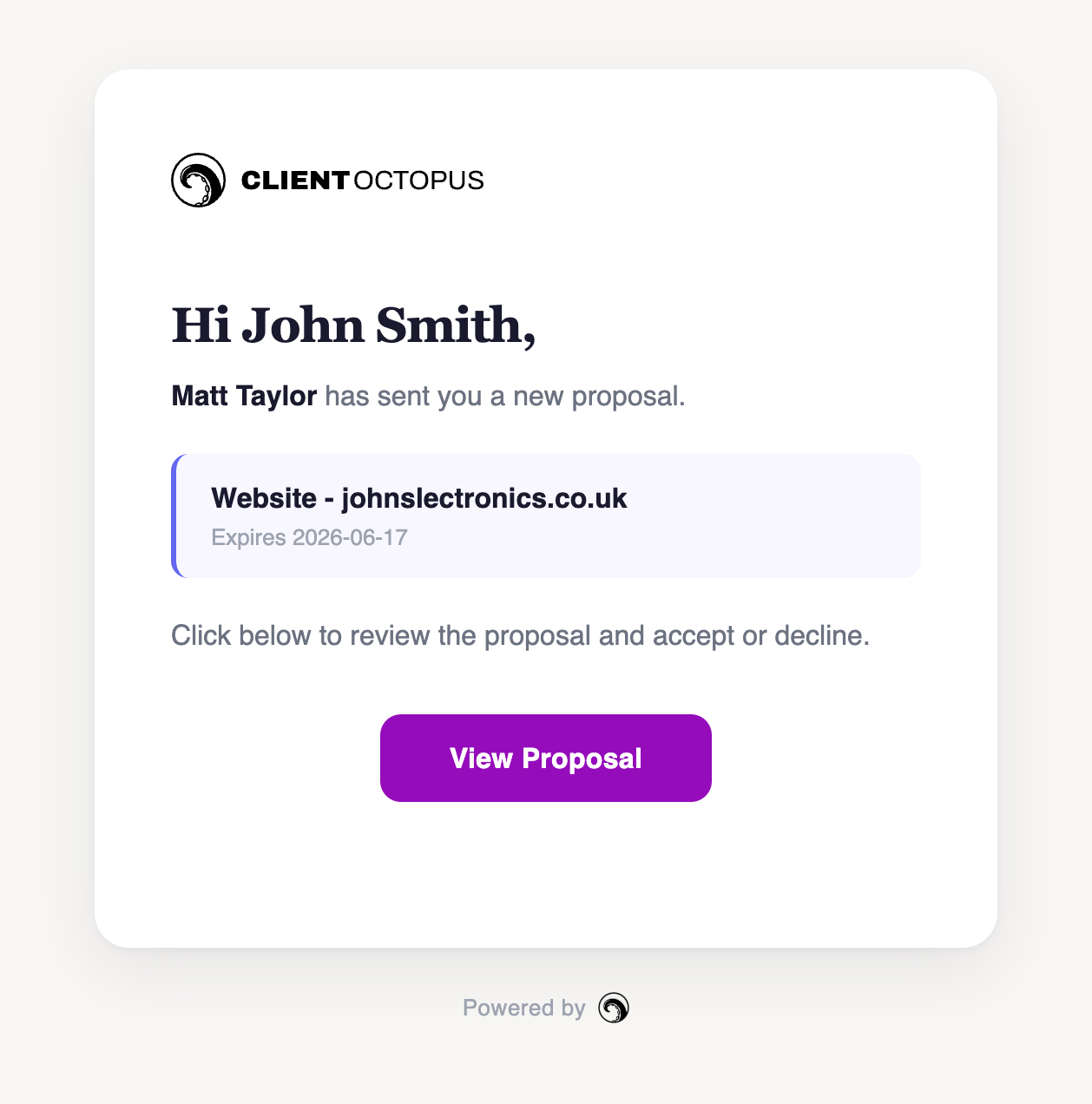 Wordpress plugin Client Octopus email notification